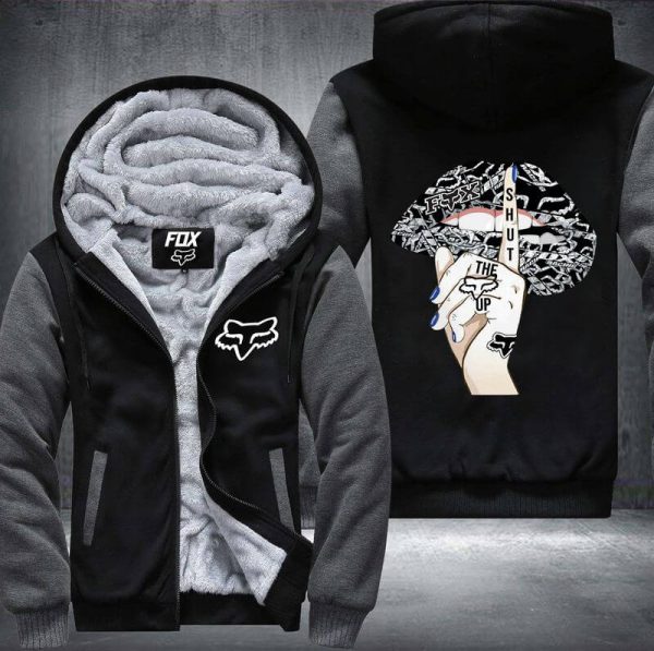 Shut the F up Fox Fleece Zip Hoodies - Image 3