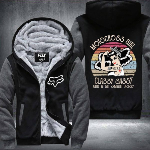 Motocross Girl Fleece Zip Hoodies - Image 4