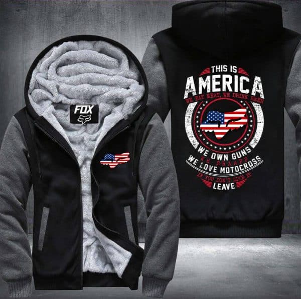 US Motocross Fleece Zip Hoodies - Image 3