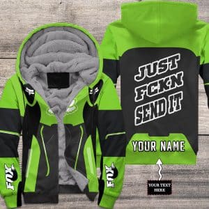 MOTOCROSS PERSONALIZED FX RACING V2 | FLEECE HOODIE | COLOR GREEN-BLACK