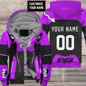 CUSTOM NAME RACING FLEECE HOODIE | FX V1 | PURPLE BLACK