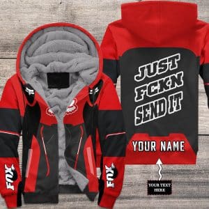 MOTOCROSS PERSONALIZED FX RACING V2 | FLEECE HOODIE | COLOR RED-BLACK