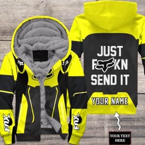 MOTOCROSS PERSONALIZED FX RACING V1 | FLEECE HOODIE | COLOR YELLOW-BLACK