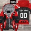 CUSTOM NAME RACING FLEECE HOODIE | FX V1 | RED BLACK