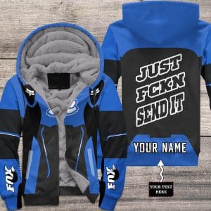 MOTOCROSS PERSONALIZED FX RACING V2 | FLEECE HOODIE | COLOR BLUE-BLACK