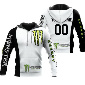 CUSTOM NAME RACING | WHITE-BLACK | MONSTER