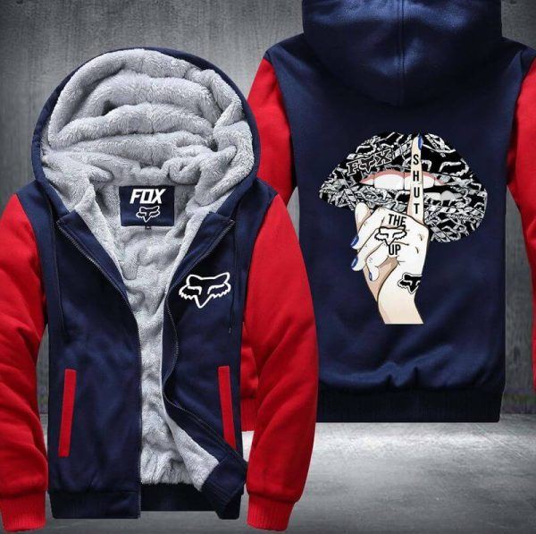 Shut the F up Fox Fleece Zip Hoodies - Image 4