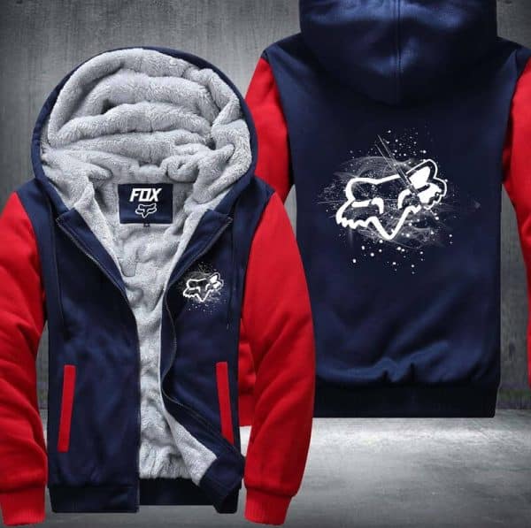 Fox White Fleece Zip Hoodies - Image 3