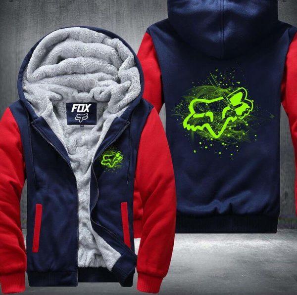 Fox Light Green Fleece Zip Hoodies - Image 3
