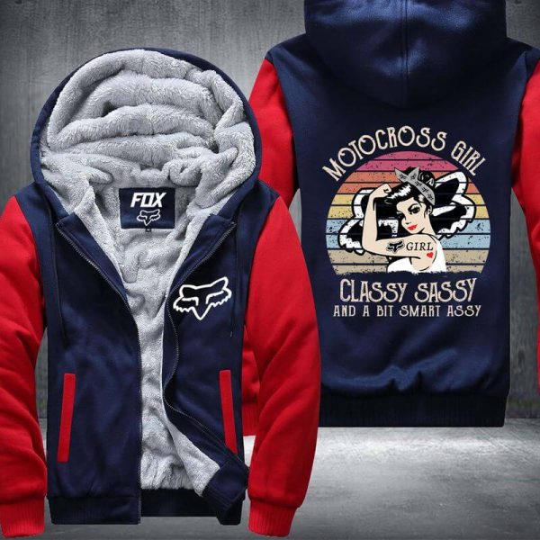 Motocross Girl Fleece Zip Hoodies - Image 3
