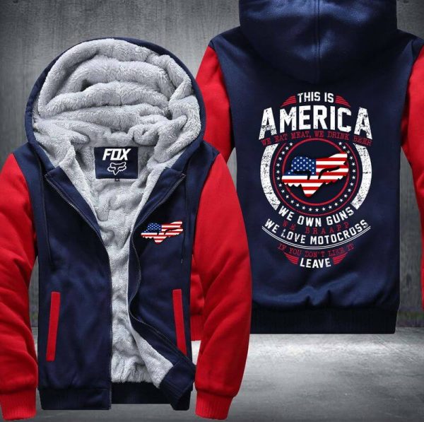 US Motocross Fleece Zip Hoodies - Image 4