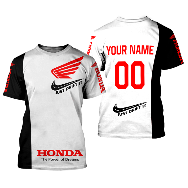 CUSTOM NAME RACING | BLACK-WHITE | HONDA - Image 2