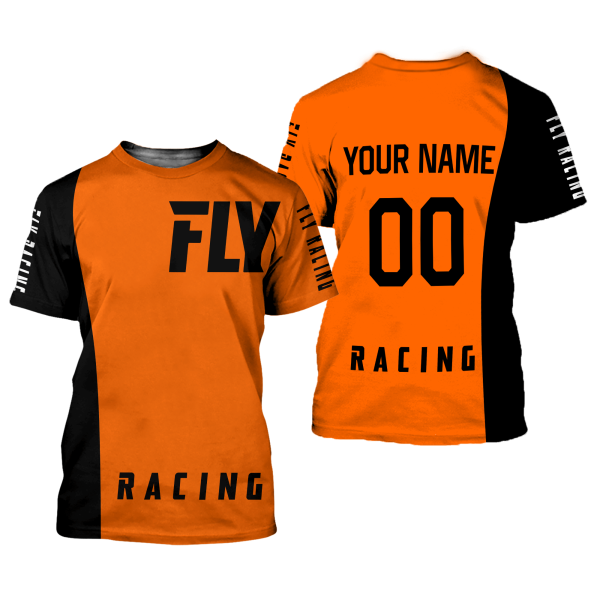 CUSTOM NAME RACING | BLACK-ORANGE | FLY RACING - Image 2