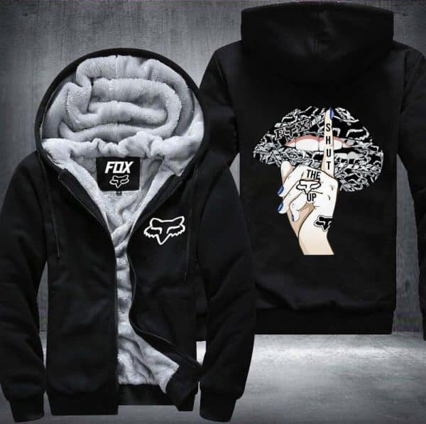 Shut the F up Fox Fleece Zip Hoodies