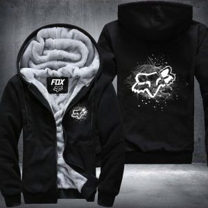 Fox White Fleece Zip Hoodies