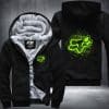 Fox Light Green Fleece Zip Hoodies