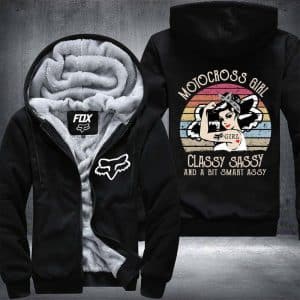 Motocross Girl Fleece Zip Hoodies