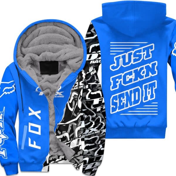 [PREMIUM] JUST FNKN SEND IT BLUE FLEECE HOODIE