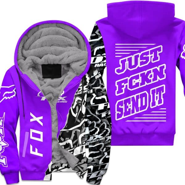 [PREMIUM] JUST FNKN SEND IT PURPLE FLEECE HOODIE