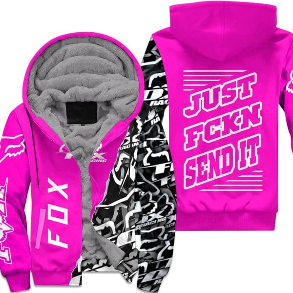 [PREMIUM] JUST FNKN SEND IT PINK FLEECE HOODIE