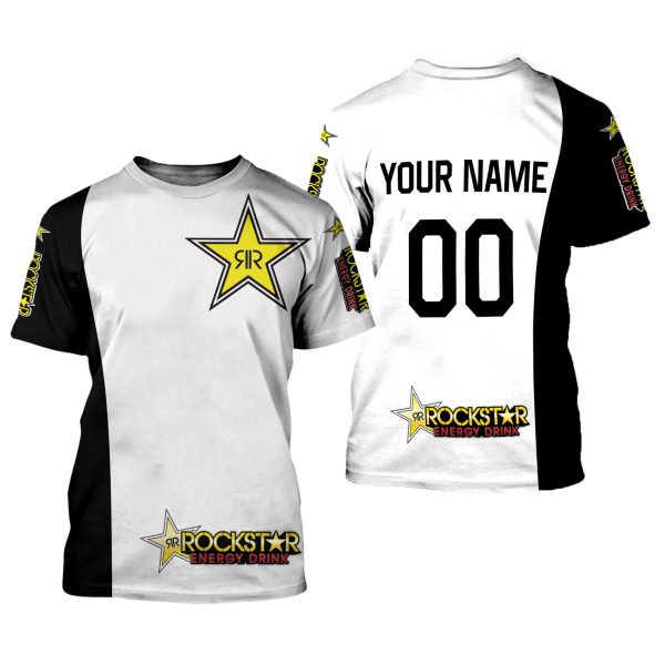 CUSTOM NAME RACING | WHITE-BLACK | ROCKSTARS - Image 2