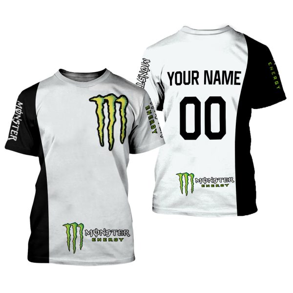 CUSTOM NAME RACING | WHITE-BLACK | MONSTER - Image 2