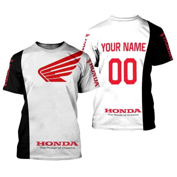 CUSTOM NAME RACING | WHITE-BLACK | HONDA V1 - Image 2