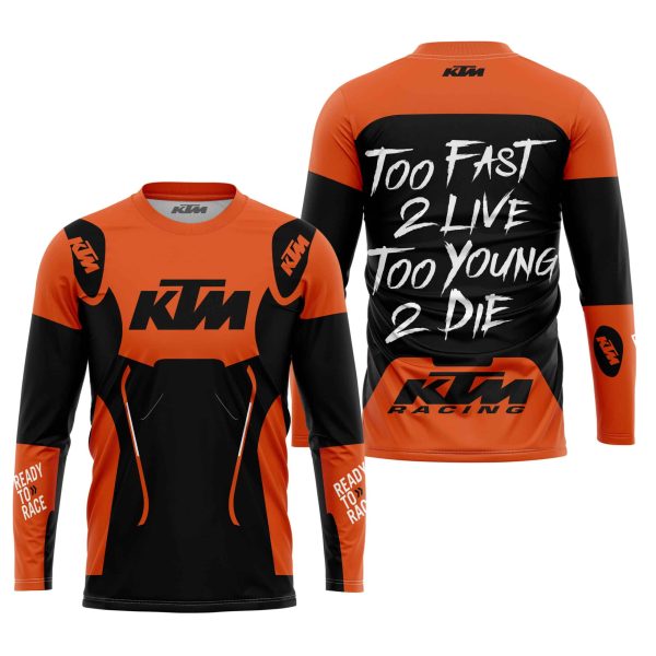 TOO FAST TO LIVE TOO YOUNG TO DIE - KTM RACING - ORANGE - Image 3