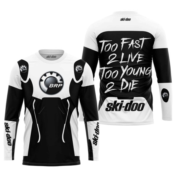 TOO FAST TO LIVE TOO YOUNG TO DIE - SKI DOO - WHITE - Image 2