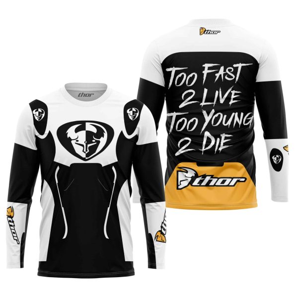 TOO FAST TO LIVE TOO YOUNG TO DIE - THOR RACING - WHITE - Image 2