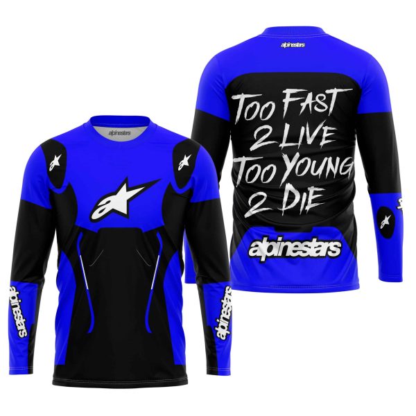 TOO FAST TO LIVE TOO YOUNG TO DIE - ALPINESTARS - BLUE - Image 2