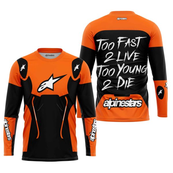 TOO FAST TO LIVE TOO YOUNG TO DIE - ALPINESTARS - ORANGE - Image 2