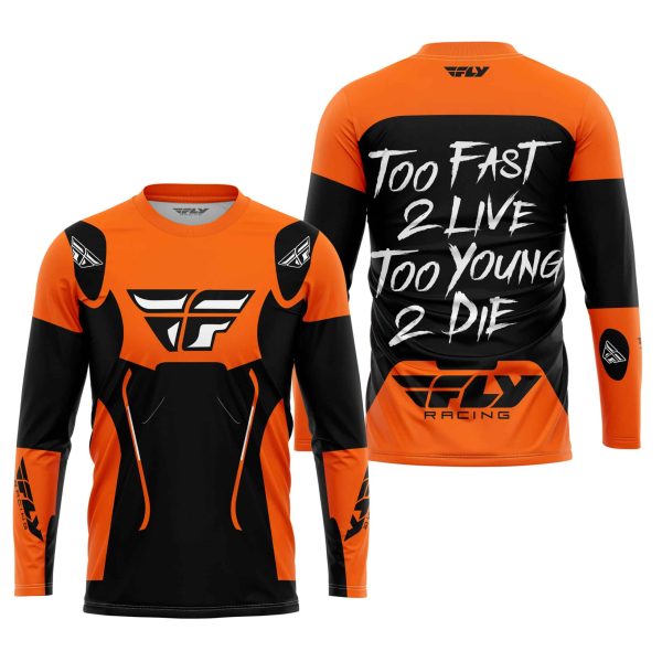 TOO FAST TO LIVE TOO YOUNG TO DIE - FLY RACING - ORANGE - Image 2