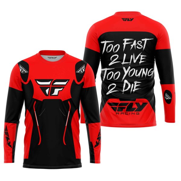 TOO FAST TO LIVE TOO YOUNG TO DIE - FLY RACING - RED - Image 3