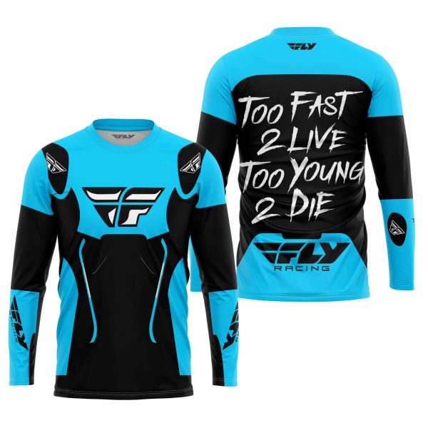 TOO FAST TO LIVE TOO YOUNG TO DIE - FLY RACING - SKY BLUE - Image 2