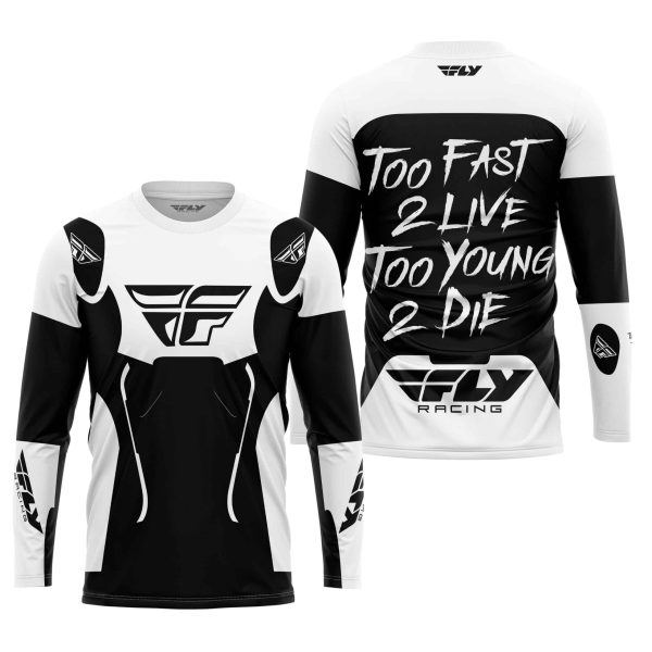 TOO FAST TO LIVE TOO YOUNG TO DIE - FLY RACING - WHITE - Image 2