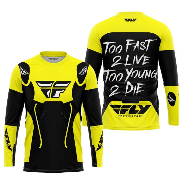 TOO FAST TO LIVE TOO YOUNG TO DIE - FLY RACING - YELLOW - Image 2
