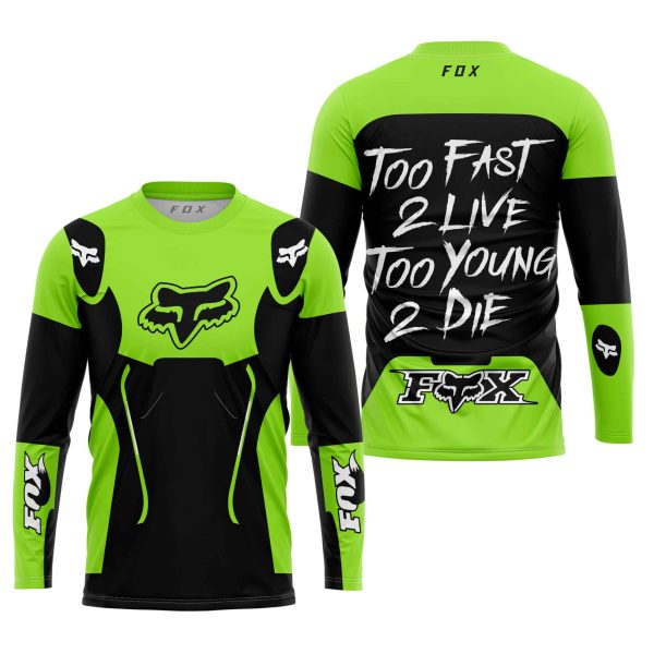 TOO FAST TO LIVE TOO YOUNG TO DIE - FOX RACING - GREEN 1 - Image 2