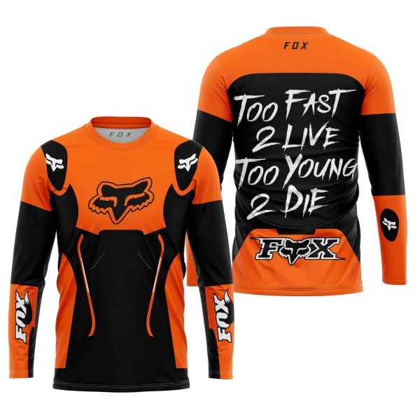 TOO FAST TO LIVE TOO YOUNG TO DIE - FOX RACING - ORANGE - Image 2