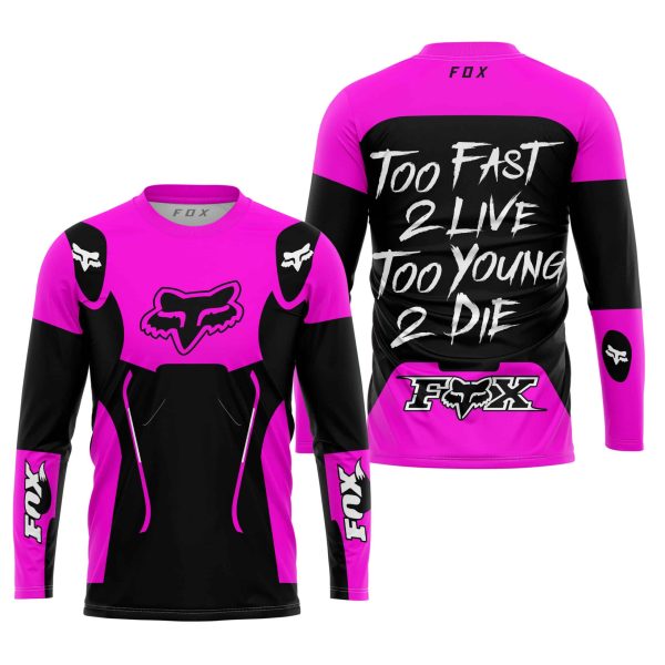 TOO FAST TO LIVE TOO YOUNG TO DIE - FOX RACING - PINK - Image 3