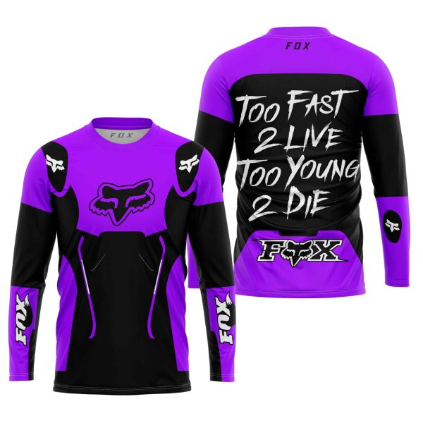 TOO FAST TO LIVE TOO YOUNG TO DIE - FOX RACING - PURPLE - Image 2