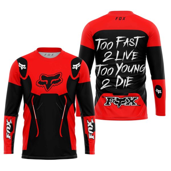 TOO FAST TO LIVE TOO YOUNG TO DIE - FOX RACING - RED - Image 2