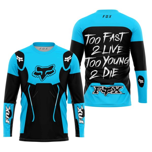 TOO FAST TO LIVE TOO YOUNG TO DIE - FOX RACING - SKY BLUE - Image 2