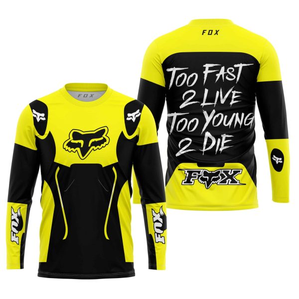 TOO FAST TO LIVE TOO YOUNG TO DIE - FOX RACING - YELLOW - Image 2