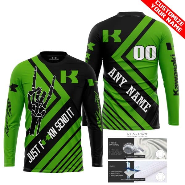 JUST FCKN SEND IT - KAWASAKI | HOODIE & JERSEY | KID-YOUTH & ADULT - Image 2