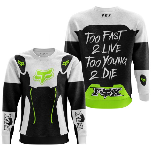 TOO FAST TO LIVE TOO YOUNG TO DIE – FOX RACING – WHITE NEON - Image 3