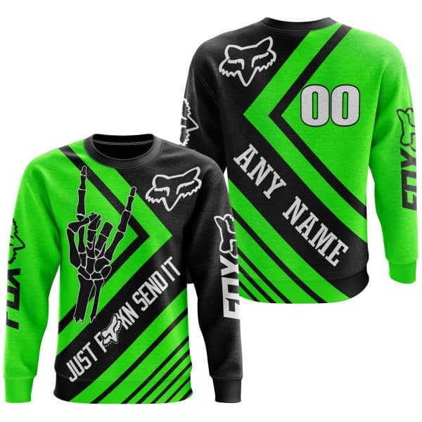 JUST FCKN SEND IT - FOX RACING GREEN | HOODIE & JERSEY | KID-YOUTH & ADULT - Image 3