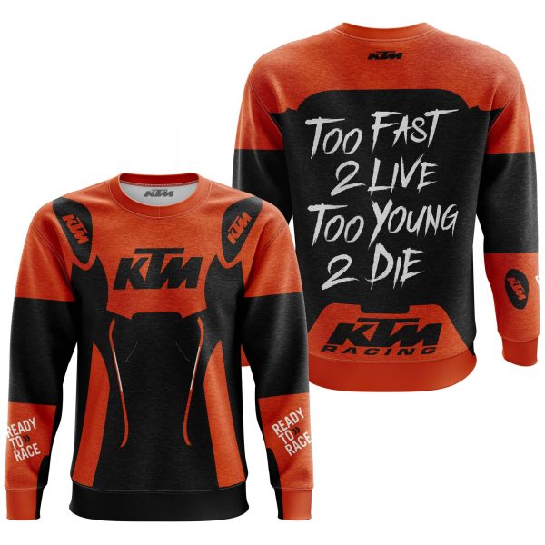 TOO FAST TO LIVE TOO YOUNG TO DIE - KTM RACING - ORANGE - Image 2
