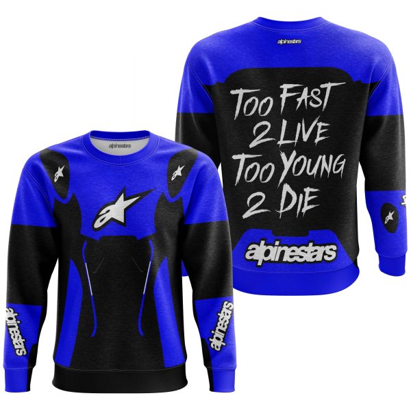 TOO FAST TO LIVE TOO YOUNG TO DIE - ALPINESTARS - BLUE - Image 3