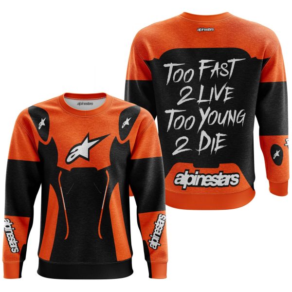 TOO FAST TO LIVE TOO YOUNG TO DIE - ALPINESTARS - ORANGE - Image 3